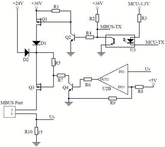 仪表总线(M-Bus)从站收发电路MS721P=P替代TSS721A_电流_总线 仪表总线(M-Bus)从站收发电路MS721P=P替代TSS721A_电流_总线 通讯