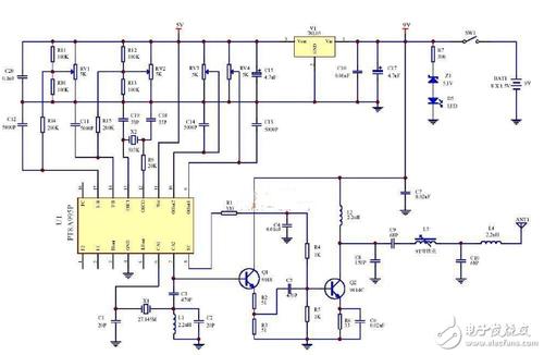 433MHz 短距离无线通讯发射机电路 XL4456无线发射芯片_工作_电流 433MHz 短距离无线通讯发射机电路 XL4456无线发射芯片_工作_电流 通讯