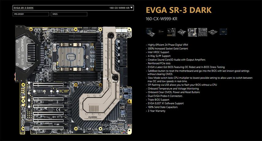 EVGA推出SR-3 Dark主板双万兆网卡售价1800美元_接口_插槽 EVGA推出SR-3 Dark主板双万兆网卡售价1800美元_接口_插槽 智能