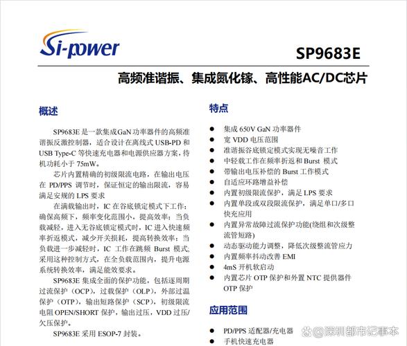SP9683高频准谐振、集成650V氮化镓功率器件30W高机能ACDC芯片_电压_流电 SP9683高频准谐振、集成650V氮化镓功率器件30W高机能ACDC芯片_电压_流电 通讯